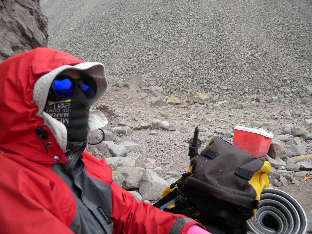 Final da Playa Ancha e  começo da subida para Plaza de Mulas.